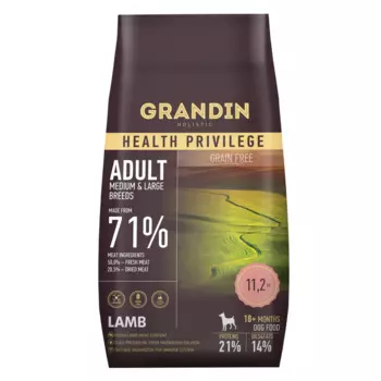 Grandin Adult medium &amp; large breeds lamb сухой корм для взрослых собак средних и крупных пород, с ягненком, 11,2кг