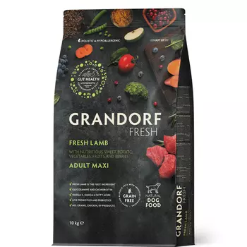Grandorf Fresh Adult Сухой корм для собак крупных пород, с ягненком и бататом, 10 кг