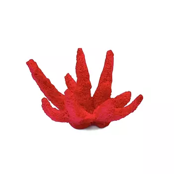 ГРОТАКВА Декор для аквариума Коралл Фингер малый, 11,5х9,5х7 см, красный