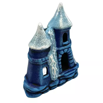 ГРОТАКВА Декор для аквариума Замок с двумя крышами, 13х9х16 см, лед