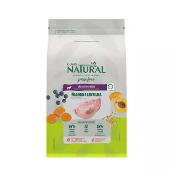 Guabi Natural Dog Grain Free Сухой корм беззерновой для взрослых собак средних пород, цыпленок и чечевица, 2,5 кг