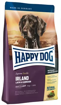 Happy Dog Irland корм для аллергичных собак с лососем и кроликом, 12,5 кг