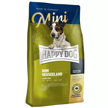 Happy Dog Mini Neuseeland корм для взрослых собак мелких пород с чувствительнымпищеварением с ягненком и рисом 1 кг