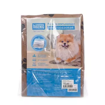Higeniq Пеленка многоразовая 70x80 см для собак, бежевая