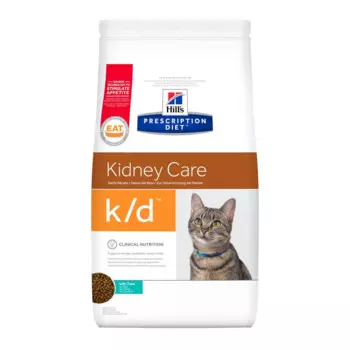 Hill's Prescription Diet k/d Kidney Care сухой корм для кошек, с тунцом, 1,5кг