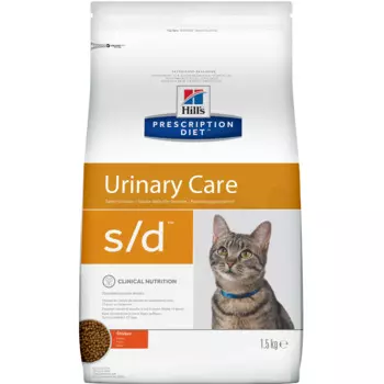 Hill's Prescription Diet s/d Urinary Care Сухой диетический корм для кошек при профилактике мочекаменной болезни (мкб), с курицей, 1,5 кг