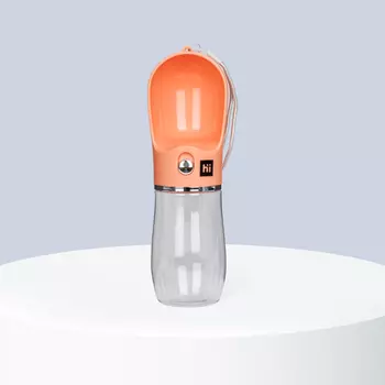 HiPet Бутылка для воды для собак и кошек, 380 мл, коралловая