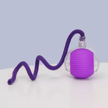 HiPet Игрушка для кошек интерактивная Мяч с хвостом, диаметр шарика 6 см, длина хвоста 34 см