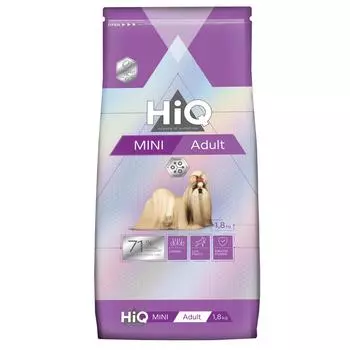 HIQ Сухой корм для взрослых собак мелких пород, с мясом птицы, 1,8кг