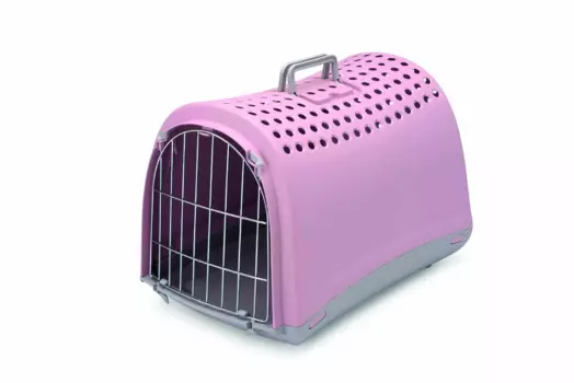 Imac Переноска для кошек и собак мелкого размера Linus, 50х32х34,5 см, пепельно-розовая