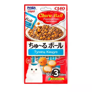 INABA CIAO Лакомство-топпинг Тунец Кацуо для кошек, 3х10 гр.