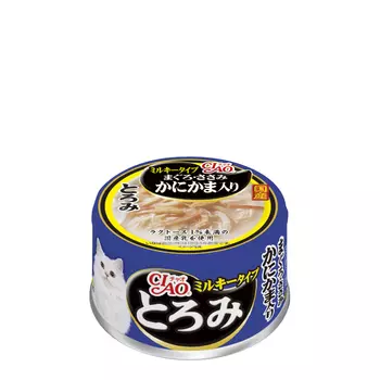 INABA CIAO Влажный корм (консервы) для кошек, тунец магуро, куриное филе с сурими в овсяном молоке, 80 гр.