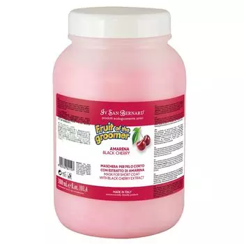 Iv San Bernard Fruit of the Grommer Black Cherry Восстанавливающая маска для короткой шерсти с протеинами шелка, 3 л