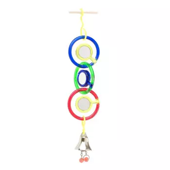 J.W. Игрушка д/птиц - 3 зеркальца с колокольчиком, пластик, TripleMirror With Bell Toy for