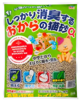 Japan Premium Pet Наполнитель комкующийся на основе японского чая, 7л