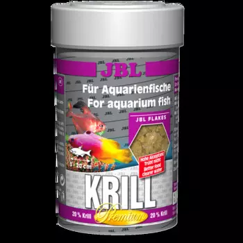 JBL Krill Корм премиум с крилем для пресноводных и морских аквариумных рыб,хлопья, 100мл (16г)