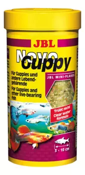 JBL NovoGuppy Основной корм для живородящих аквариумных рыб, хлопья, 100мл (17г)