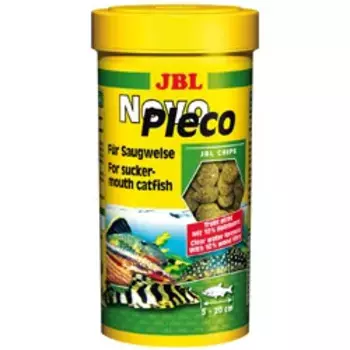 JBL NovoPleco Основной корм для кольчужных сомов, тонущие чипсы, 100мл (53г)