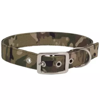 Каскад Ошейник для собак капроновый Камуфляж, зеленый, ширина 25 мм, обхват шеи 42-52 см