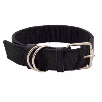 Каскад Ошейник капроновый для собак, обхват шеи 61-73 см, ширина 5 см, черный