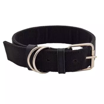 Каскад Ошейник капроновый для собак, обхват шеи 51-63 см, ширина 4 см, черный