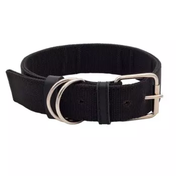 Каскад Ошейник капроновый для собак, обхват шеи 46-54 см, ширина 3 см, черный