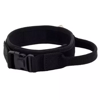 Каскад Ошейник тактический с ручкой для собак, обхват шеи 42-52 см, черный