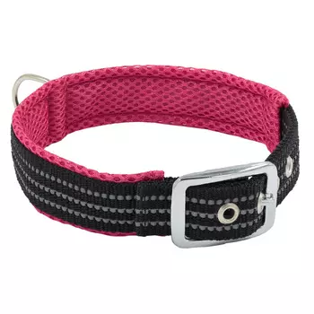 Каскад Ошейник нейлоновый с мягкой подкладкой для собак, обхват шеи 27-35 см, 20 мм, розовый