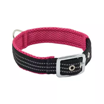 Каскад Ошейник нейлоновый с мягкой подкладкой для собак, обхват шеи 39-45 см, 25 мм, розовый