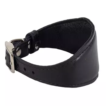 Каскад Ошейник с расширением из овечьей кожи для собак, обхват шеи 34-40 см, черный