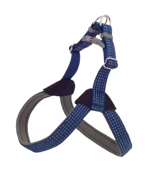 Каскад Шлейка нейлон Премиум светоотражающий с неопреновой подкладкой 30ммх38-46x44/50см синяя