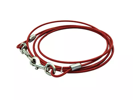 Каскад Трос привязочный для собак, 5 мм, 3 м, серый