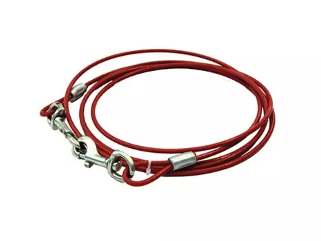 Каскад Трос привязочный для собак, 5 мм, 6 м, серый