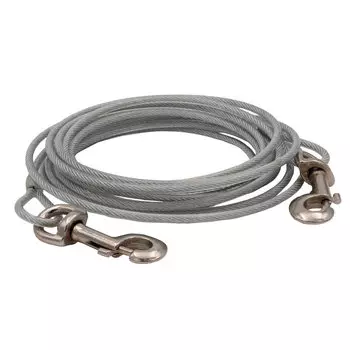 Каскад Трос привязочный для собак, 5 мм, 10 м, серый