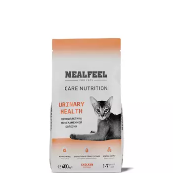 Mealfeel Mealfeel Care Nutrition Сухой корм для поддержания здоровьямочевыделительной системы взрослых кошек, с курицей, 400 гр.