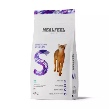 Mealfeel Functional Nutrition Sterilized Сухой корм для стерилизованных кошек и кастрированных котов в возрасте от 1 до 7 лет, с ягненком, 7 кг