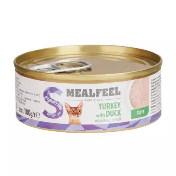 Mealfeel Sterilized Влажный корм (консервы) для стерилизованных кошек, паштет из индейки с уткой, 100 гр.