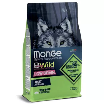 Monge BWild Dog Adult Wild Boar корм беззерновой из мяса дикого кабана длявзрослых собак всех пород, 2.5кг