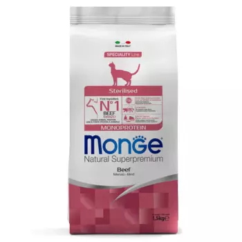 Monge Monoprotein Sterilised Beef корм для стерилизованных кошек с говядиной, 1.5кг