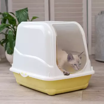 MP Bergamo Туалет закрытый для кошек Оливер, 46х35х37,5 см, желтый