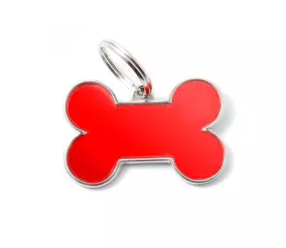 My family Адресник для собак большой Косточка Reflective, красный