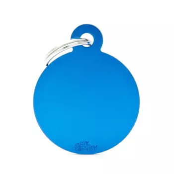 My family Адресник для собак и кошек Круг, синий большой