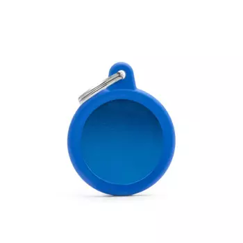 My family Адресник для собак и кошек Круг, синий с контуром