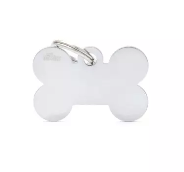 My family Адресник для собак большой Косточка Basic, хромированный