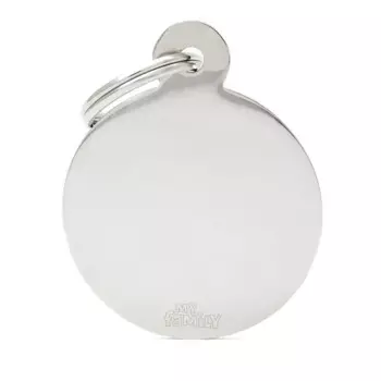 My family Адресник для кошек и собак круглый маленький Basic, хромированный