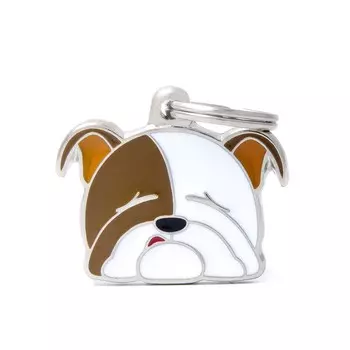 My family Адресник для английского бульдога средний Colors, цветной