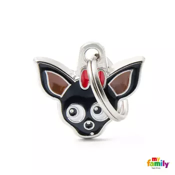 My family Адресник для чихуахуа чёрного средний Colors, разноцветный