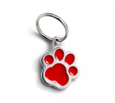 My family Адресник для собак средний Лапка Colors, красный