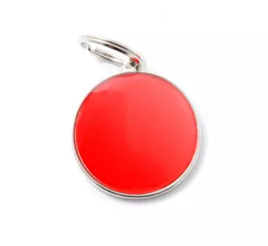 My family Жетон большой круглый для кошек и собак Reflective, красный