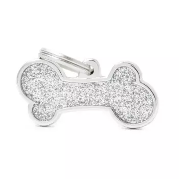 My family Адресник для собак большой Косточка Shine, металлик